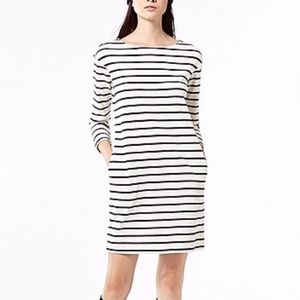 Boat neck striped dress